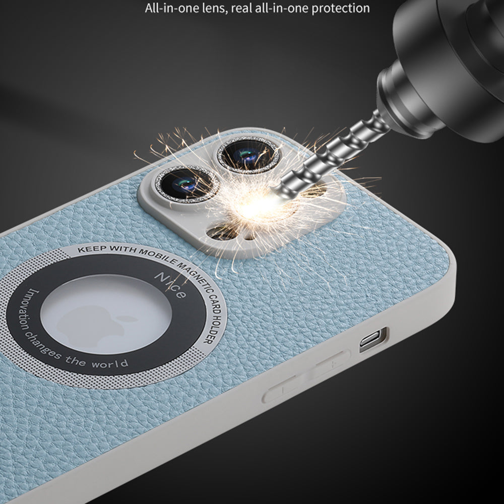 Pro iPhone 13 Pro magnetické pouzdro na telefon kompatibilní s MagSafe Glitter Glass Lens Protector koženým TPU krytem Pro iPhone 13 Pro magnetické pouzdro na telefon kompatibilní s MagSafe Glitter Glass Lens Protector koženým TPU krytem